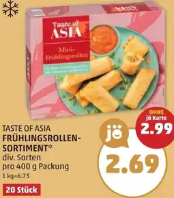 PENNY Taste of asia frühlingsrollen sortiment Angebot
