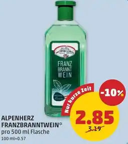 PENNY Alpenherz franzbranntwein* pro 500 ml flasche Angebot