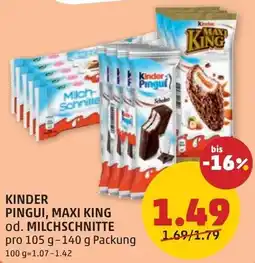 PENNY Kinder pingui, maxi king od. milchschnitte Angebot
