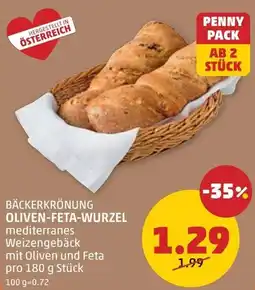 PENNY Bäckerkrönung oliven-feta-wurzel Angebot