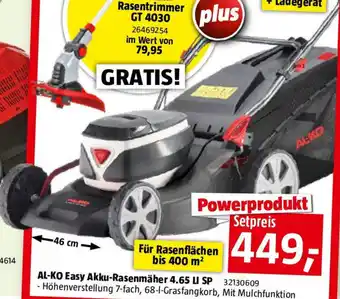Bauhaus AL-KO Easy Akku-Rasenmäher 4.65 LI SP Angebot