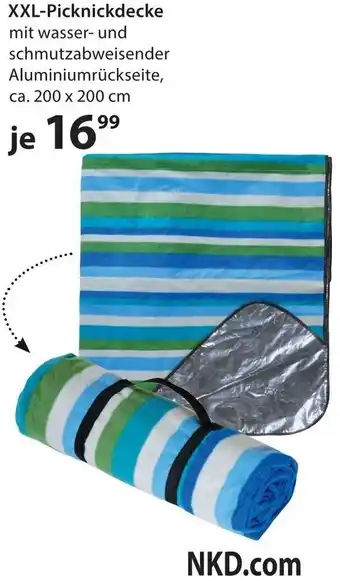 NKD XXL Picknickdecke 200x200 cm Angebot