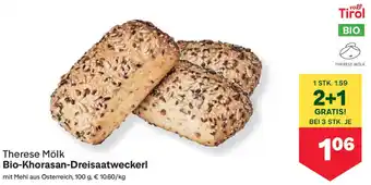 MPreis Therese Mölk Bio-Khorasan-Dreisaatweckerl Angebot