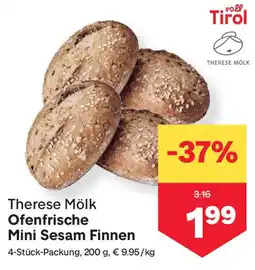 MPreis Therese Mölk Ofenfrische Mini Sesam Finnen Angebot