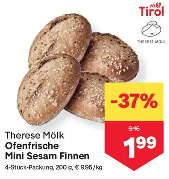 MPreis Therese Mölk Ofenfrische Mini Sesam Finnen Angebot