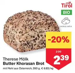 MPreis Therese Mölk Butter Khorasan Brot Angebot