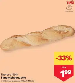 MPreis Therese Mölk Sandwichbaguette Angebot