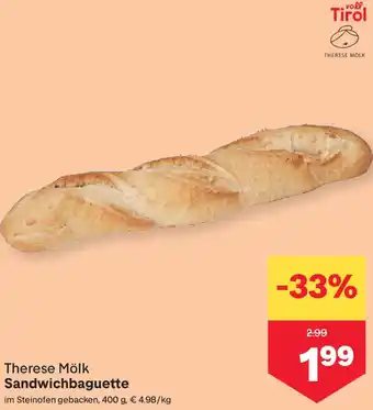 MPreis Therese Mölk Sandwichbaguette Angebot