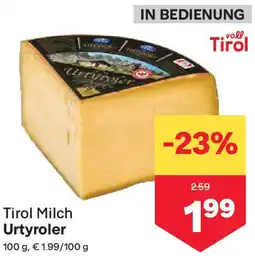 MPreis Tirol Milch Urtyroler Angebot