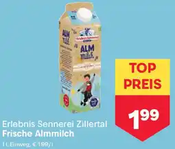 MPreis Erlebnis Sennerei Zillertal Frische Almmilch Angebot