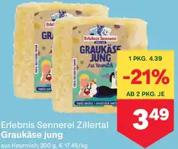 MPreis Erlebnis Sennerei Zillertal Graukäse jung Angebot