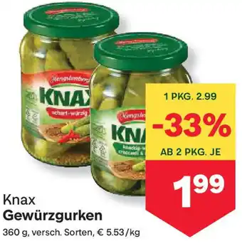 MPreis Knax Gewürzgurken Angebot