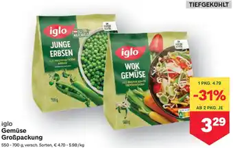 MPreis iglo Gemüse Großpackung Angebot