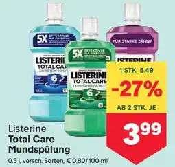 MPreis Listerine Total Care Mundspülung Angebot