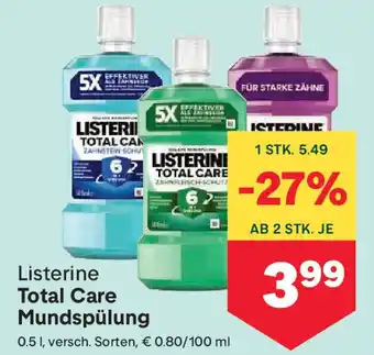 MPreis Listerine Total Care Mundspülung Angebot