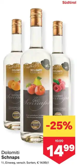MPreis Dolomiti Schnaps Angebot