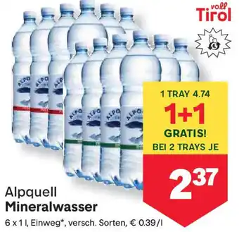 MPreis Alpquell Mineralwasser Angebot