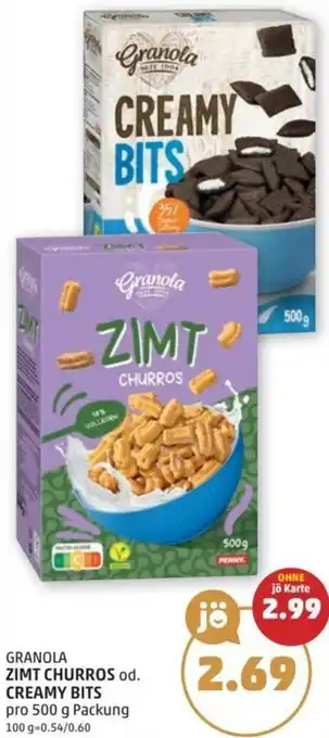 PENNY Granola zimt churros od. creamy bits Angebot