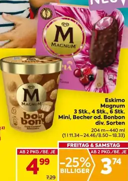 Billa Eskimo Magnum 3 Stk., 4 stk., 6 Stk. Mini, Becher od. Bonbon Angebot