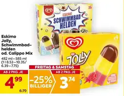 Billa Eskimo Jolly, Schwimmbadhelden od. Calippo Mix Angebot