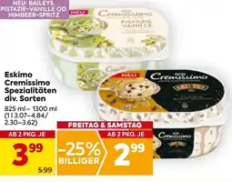 Billa Eskimo Cremissimo Spezialitäten Angebot