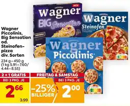 Billa Wagner Piccolinis, Big Sensation od. Steinofen pizza Angebot