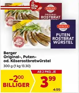 Billa Berger Original, Puten od. Käserostbratwürstel Angebot