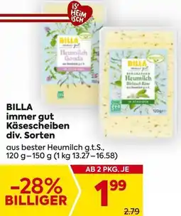 Billa Billa immer gut Käsescheiben Angebot