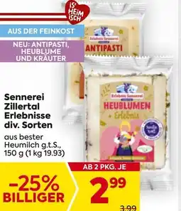 Billa Sennerei Zillertal Erlebnisse Angebot