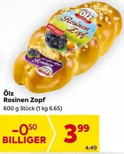 Billa Ölz Rosinen Zopf Angebot