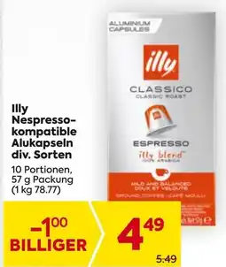 Billa Illy Nespresso- kompatible Alukapseln Angebot