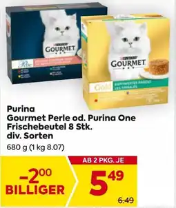 Billa Purina Gourmet Perle od. Purina One Frischebeutel Angebot