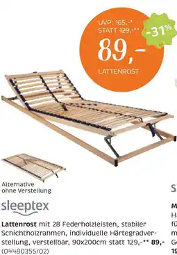 XXXLutz Sleeptex Lattenrost Angebot