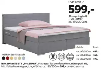 Mömax Boxspringbett Palermo Angebot