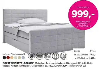 Mömax Boxspringbett Damon Angebot