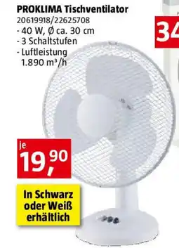 Bauhaus PROKLIMA Tischventilator Angebot