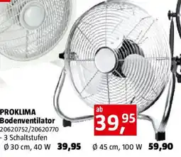 Bauhaus PROKLIMA Bodenventilator Angebot
