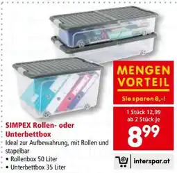 Interspar SIMPEX Rollen- oder Unterbettbox Angebot