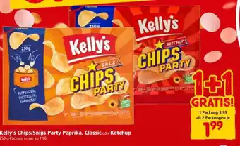 Interspar Kelly’s Chips/Snips Party Paprika, Classic oder Ketchup Angebot