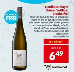 Interspar Landhaus Mayer Grüner Veltliner alkoholfrei Angebot