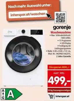 Interspar Gorenje Waschmaschine Angebot
