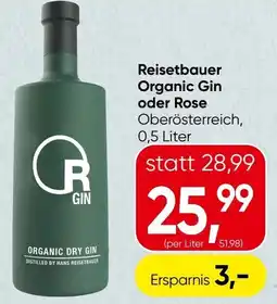 Spar Reisetbauer Organic Gin oder Rose Angebot