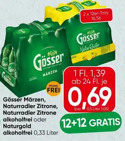 Spar Gösser Märzen, Naturradler Zitrone, Naturradler Zitrone oder Cero alkoholfrei Angebot