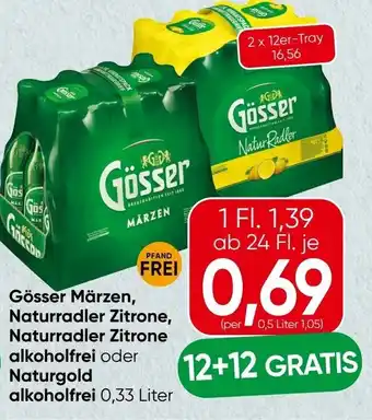 Spar Gösser Märzen, Naturradler Zitrone, Naturradler Zitrone oder Cero alkoholfrei Angebot