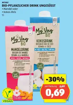 Hofer Myvay bio-pflanzlicher drink ungesüsst Angebot