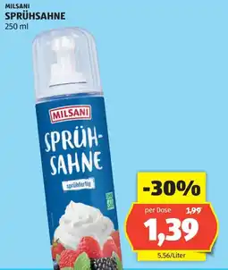 Hofer Milsani sprühsahne Angebot