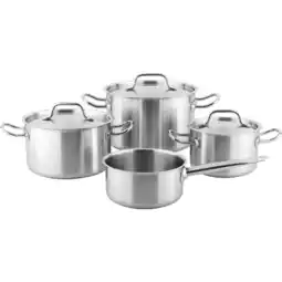 Metro Kochtopfset Edelstahl 7-tlg., Preisangabe ohne MwSt. (Preis inkl. MwSt. 83,99 €), METRO Angebot