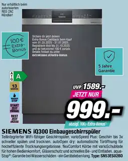 Red Zac SIEMENS iQ300 Einbaugeschirrspüler Angebot