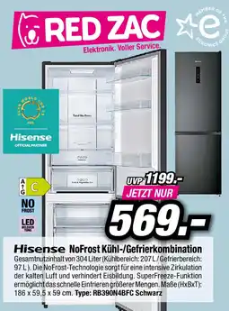 Red Zac Hisense NoFrost Kühl-/Gefrierkombination Angebot