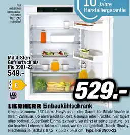Red Zac Einbaukühlschrank IRe 3900-22 RED ZAC Angebot